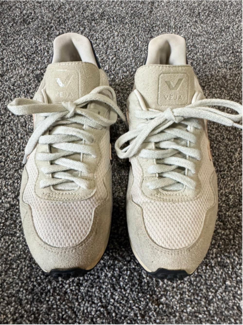 Women's Veja SDU J-Mesh Sneakers Size 8 - White Beige Pink - Picture 2 of 10